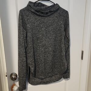 Athleta Charcoal Cowl Neck Hooded Shirt